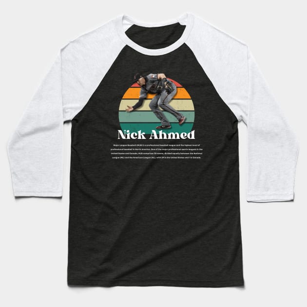 Nick Ahmed Vintage Vol 01 Baseball T-Shirt by Gojes Art